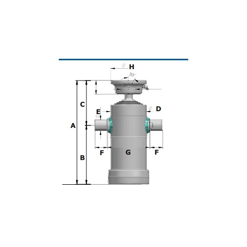 Underbody Cylinder for Trailer or Ute - 6 Stage, 3490mm Stroke HK5010S